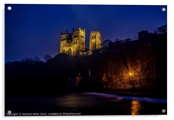 Durham Cathedral Twilight Acrylic by Richard Perks