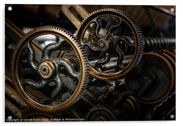 Cogs on the machine Acrylic by Darrell Evans