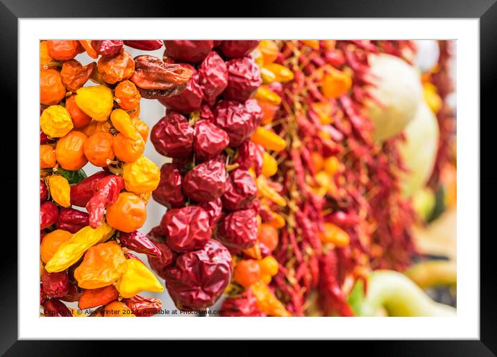 A Fiery Burst of Colour pile of fruit Framed Mounted Print by Alex Winter