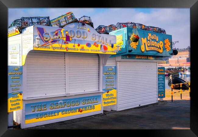 Scarborough Seafood Stall Framed Print by Tim Hill