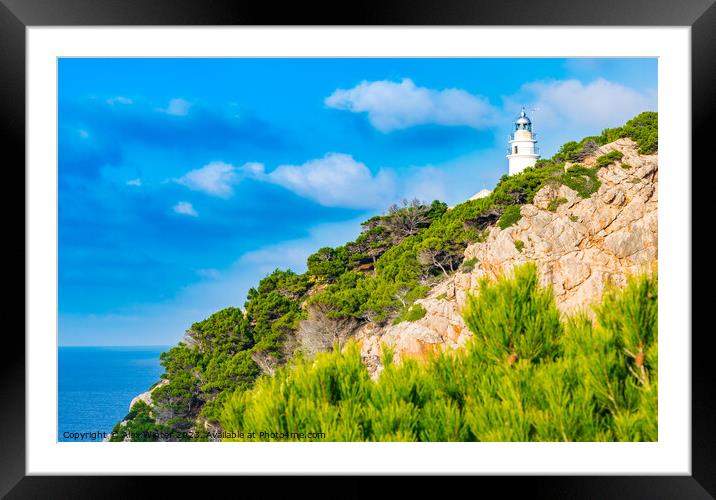 Cape at Cala Ratjada lighthouse  Framed Mounted Print by Alex Winter