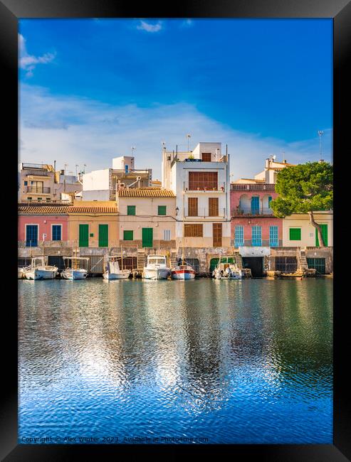 View of the beautiful port of Portocolom Framed Print by Alex Winter
