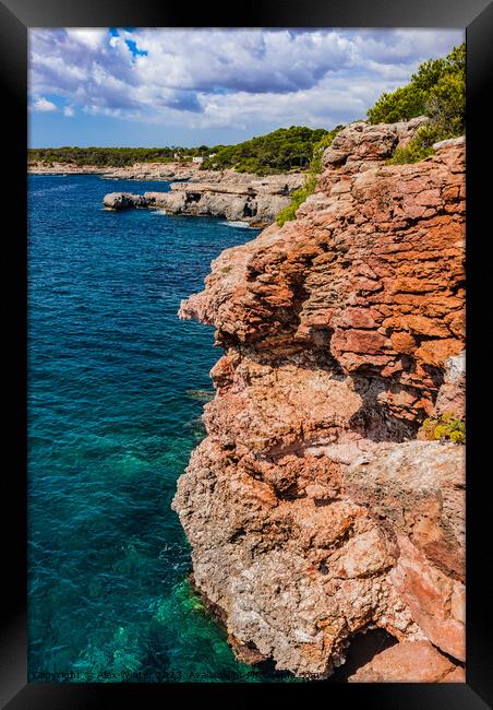 Rocky coast on Mallorca Framed Print by Alex Winter