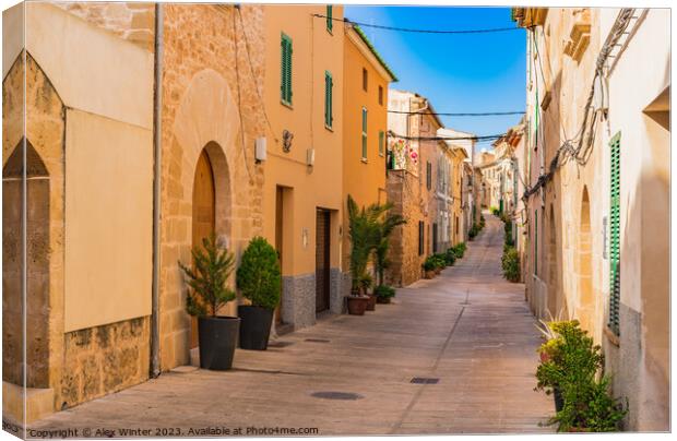 Street in the old town of Alcudia Canvas Print by Alex Winter