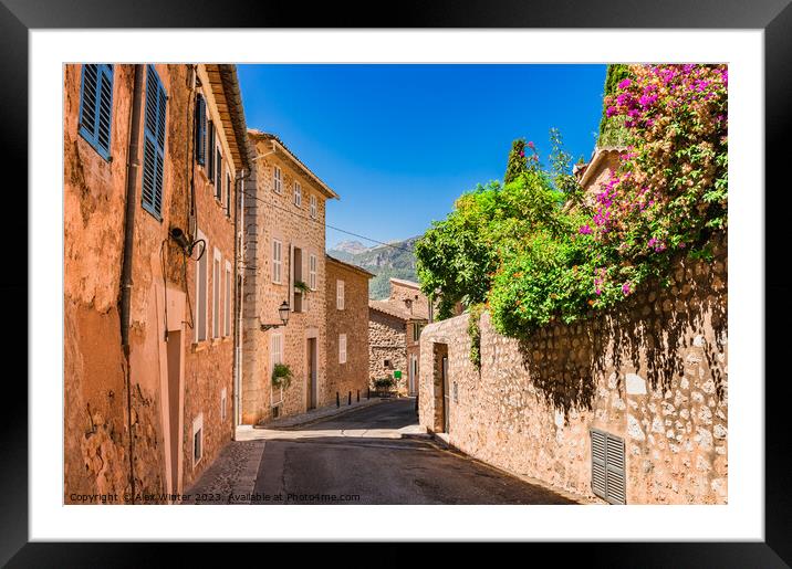 Mediterranean village of Biniaraix Framed Mounted Print by Alex Winter