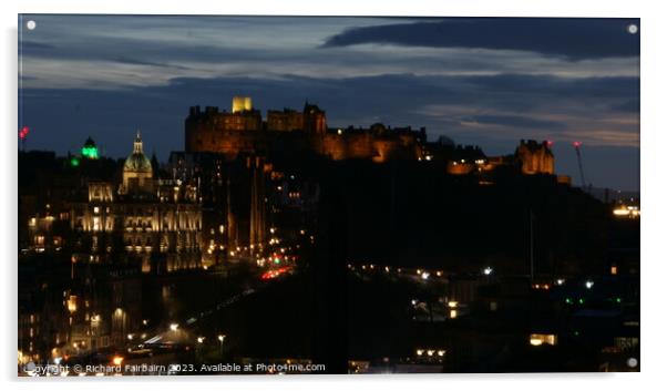 Edinburgh Castle Acrylic by Richard Fairbairn