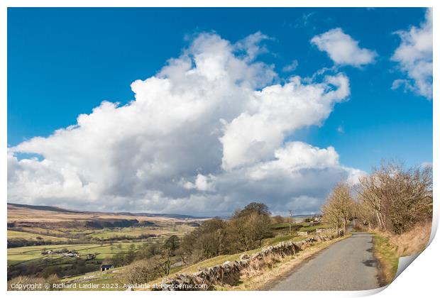 Big Sky over Upper Teesdale Print by Richard Laidler