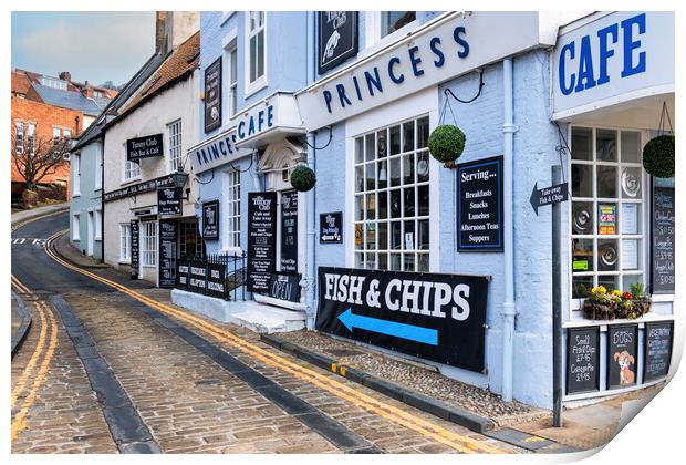 Scarborough fish and chips Print by Tim Hill