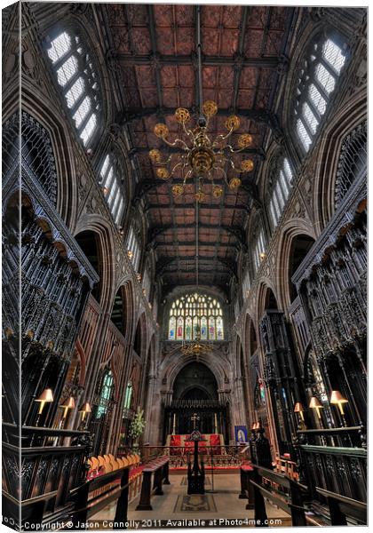 Manchester Cathedral, England Canvas Print by Jason Connolly