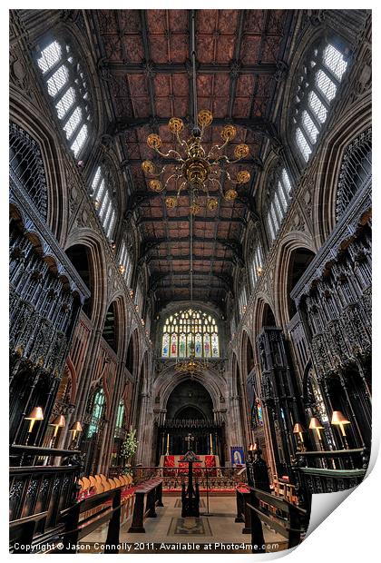 Manchester Cathedral, England Print by Jason Connolly