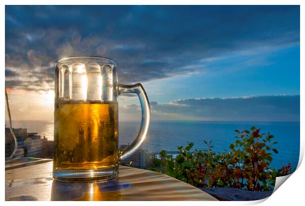 Beer at sunset Print by Fabrizio Troiani