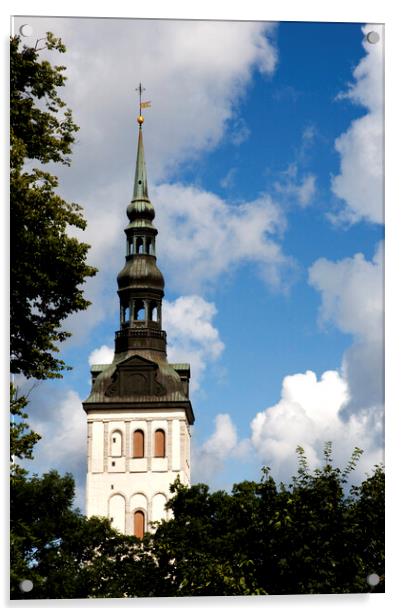 St. Nicholas' Church (Niguliste Kirik), Tallinn, Estonia Acrylic by Fabrizio Troiani