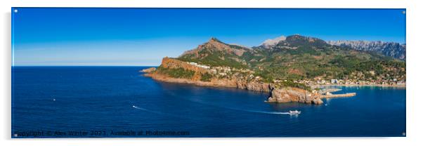 Panorama Puerto de Soller on Mallorca  Acrylic by Alex Winter