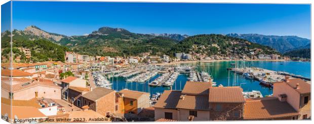 Port de Soller Mallorca panorama view Canvas Print by Alex Winter