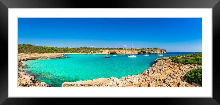 Panorama view of Cala Varques Mallorca  Framed Mounted Print by Alex Winter