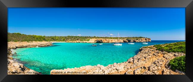Panorama view of Cala Varques Mallorca  Framed Print by Alex Winter