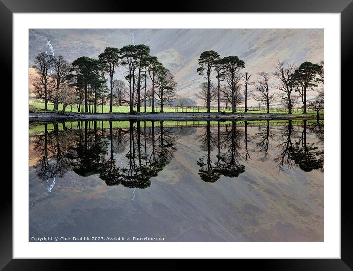 Buttermere reflections Framed Mounted Print by Chris Drabble
