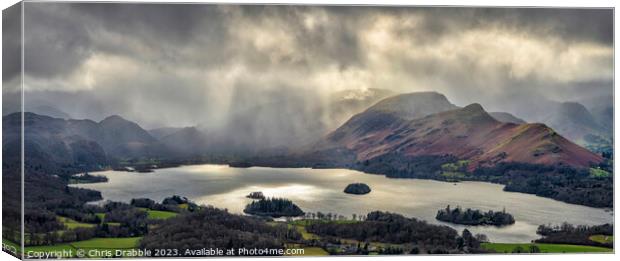 Derwent Water from Latrigg Canvas Print by Chris Drabble