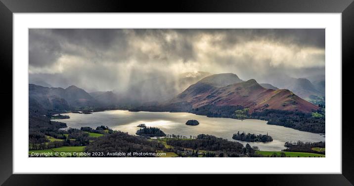 Derwent Water from Latrigg Framed Mounted Print by Chris Drabble