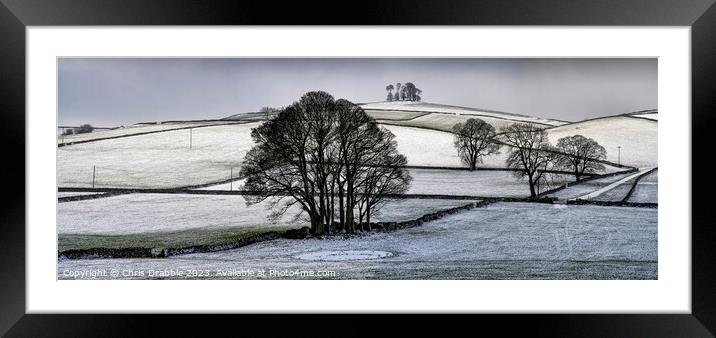 Moat Low, winter panoramic Framed Mounted Print by Chris Drabble