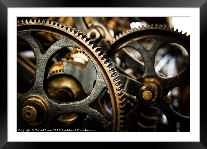 Teeth of the cog Framed Mounted Print by Darrell Evans