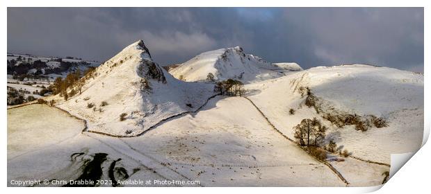 Parkhouse Hill in Winter (2) Print by Chris Drabble