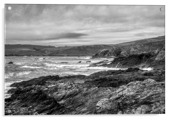 Daymer Bay Trebetherick Cornwall Greenaway cove Acrylic by Helkoryo Photography