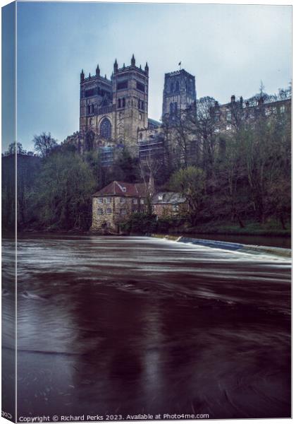 Durham Cathedral and the Riverside Canvas Print by Richard Perks