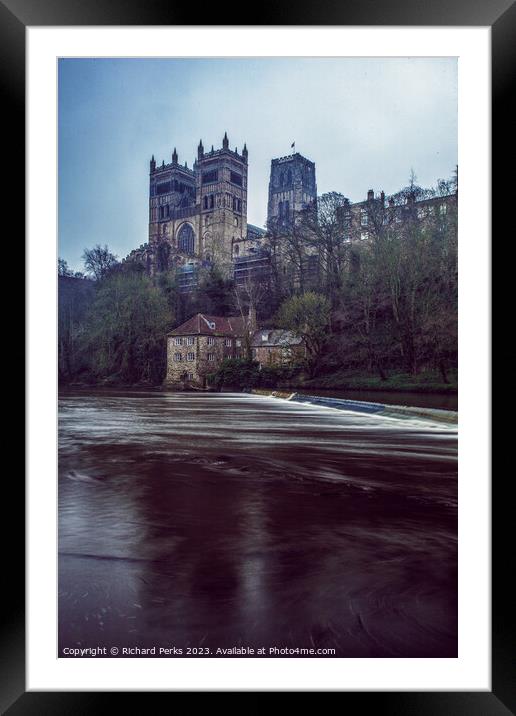 Durham Cathedral and the Riverside Framed Mounted Print by Richard Perks