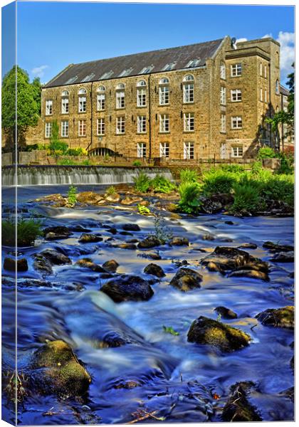  Bamford Weir and Mill      Canvas Print by Darren Galpin