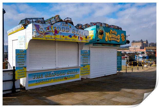 Seafood Stalls Print by Steve Smith
