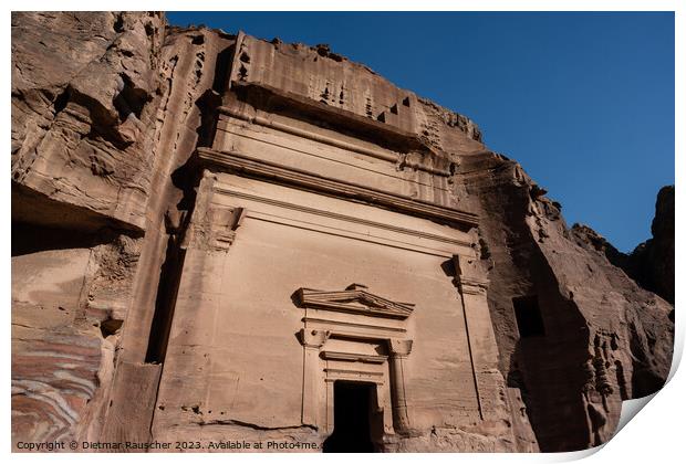 Uneishu Tomb BD 813 in Petra, Jordan Print by Dietmar Rauscher