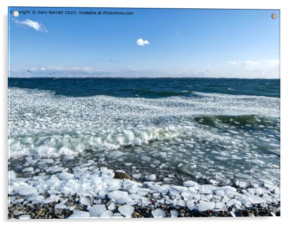 Last Ice at Lake Ontario. Acrylic by Gary Barratt