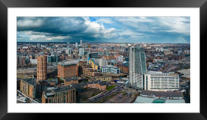 Leeds City Skyline Framed Mounted Print by Apollo Aerial Photography