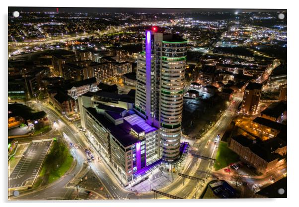 Bridgewater Place at Night Acrylic by Apollo Aerial Photography