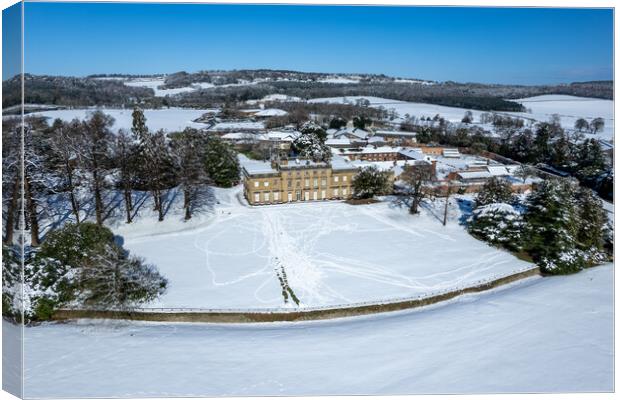 Cannon Hall Snow Canvas Print by Apollo Aerial Photography