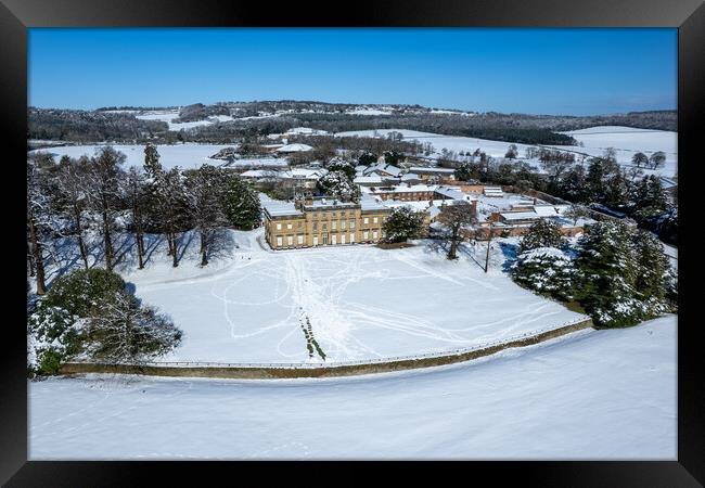 Cannon Hall Snow Framed Print by Apollo Aerial Photography