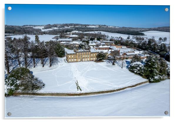Cannon Hall Snow Acrylic by Apollo Aerial Photography