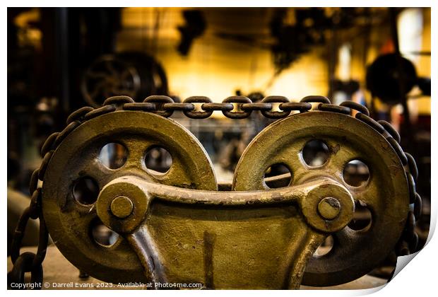 Wheels and Chain Print by Darrell Evans