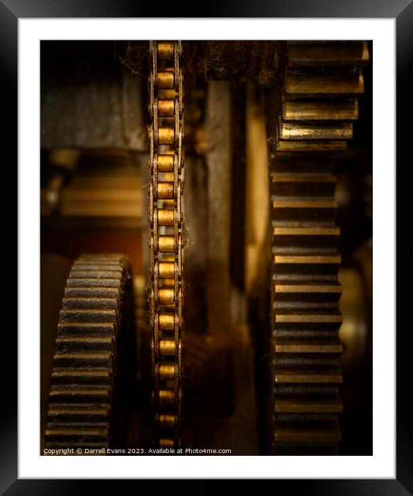 Cogs and Chain Framed Mounted Print by Darrell Evans
