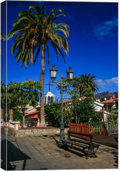 The Cross and the Palms Canvas Print by Ron Ella