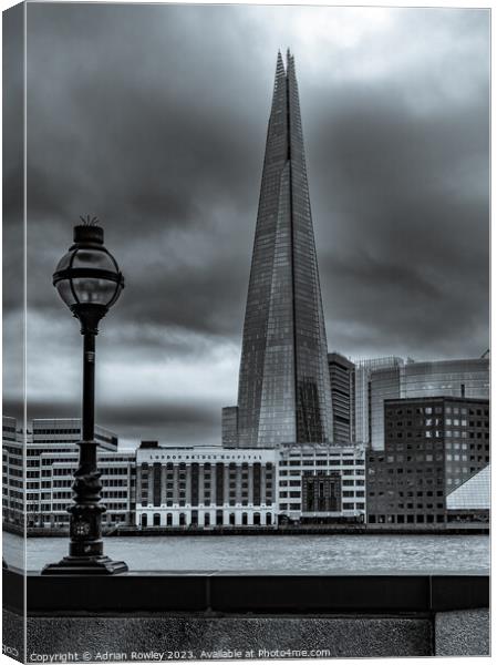 The Shard across the river Canvas Print by Adrian Rowley