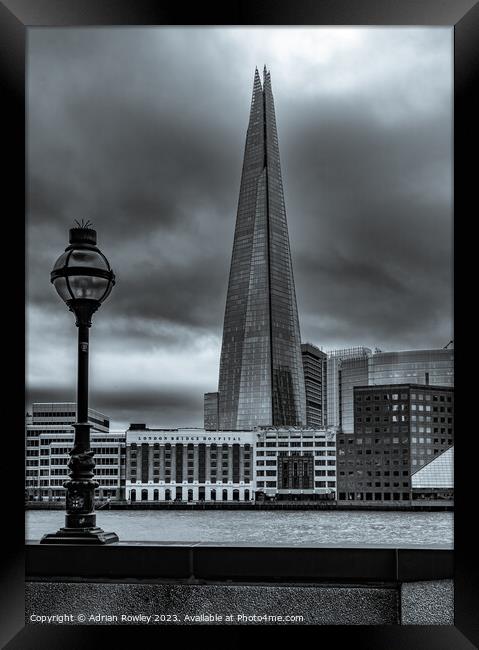 The Shard across the river Framed Print by Adrian Rowley