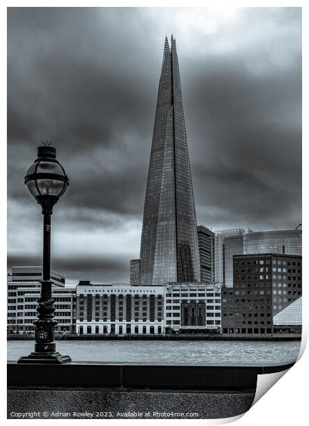 The Shard across the river Print by Adrian Rowley