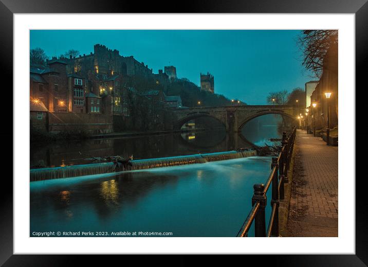Riverside reflections - Durham Framed Mounted Print by Richard Perks