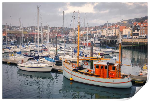Scarborough Harbour Yorkshire Coast Print by Tim Hill