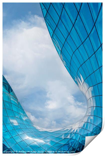 Malmo Emporia Blue Glass Feature Print by Antony McAulay