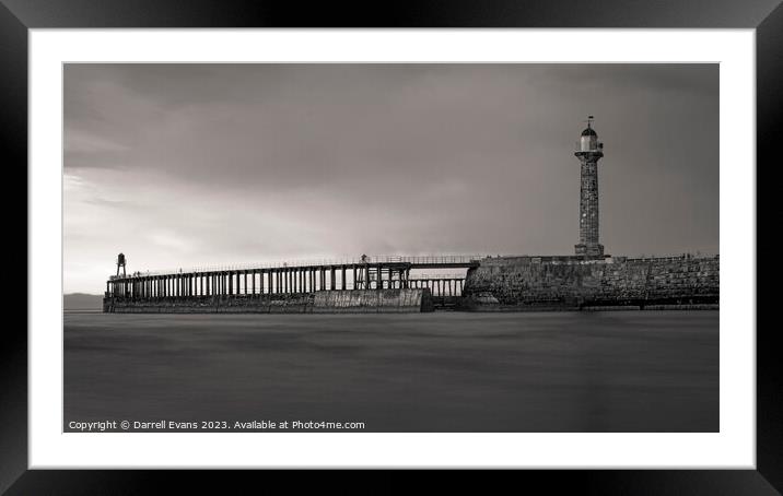 Whitby’s west pier Framed Mounted Print by Darrell Evans