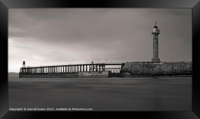 Whitby’s west pier Framed Print by Darrell Evans