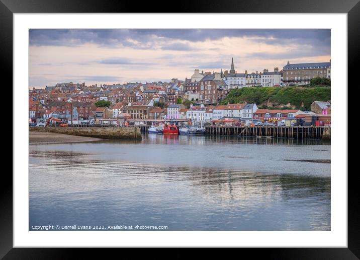 Whitby Harbour Framed Mounted Print by Darrell Evans
